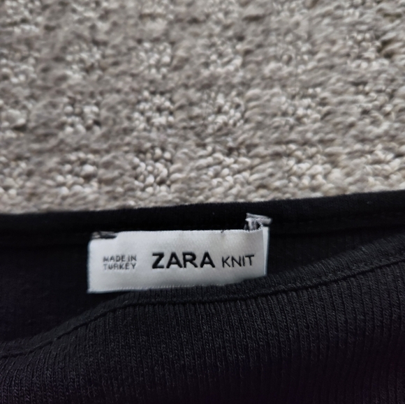 Zara black off shoulder crop top Size Medium - Picture 6 of 7
